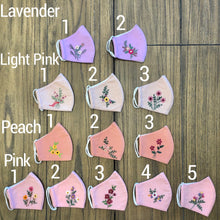 Load image into Gallery viewer, Embroidered Multi Colored Floral Linen Reusable Adult Face Masks
