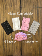 Load image into Gallery viewer, Pack of 10 or 50 Adult Premium Colorful Funky Stars Shapes Printed Disposable Face Masks