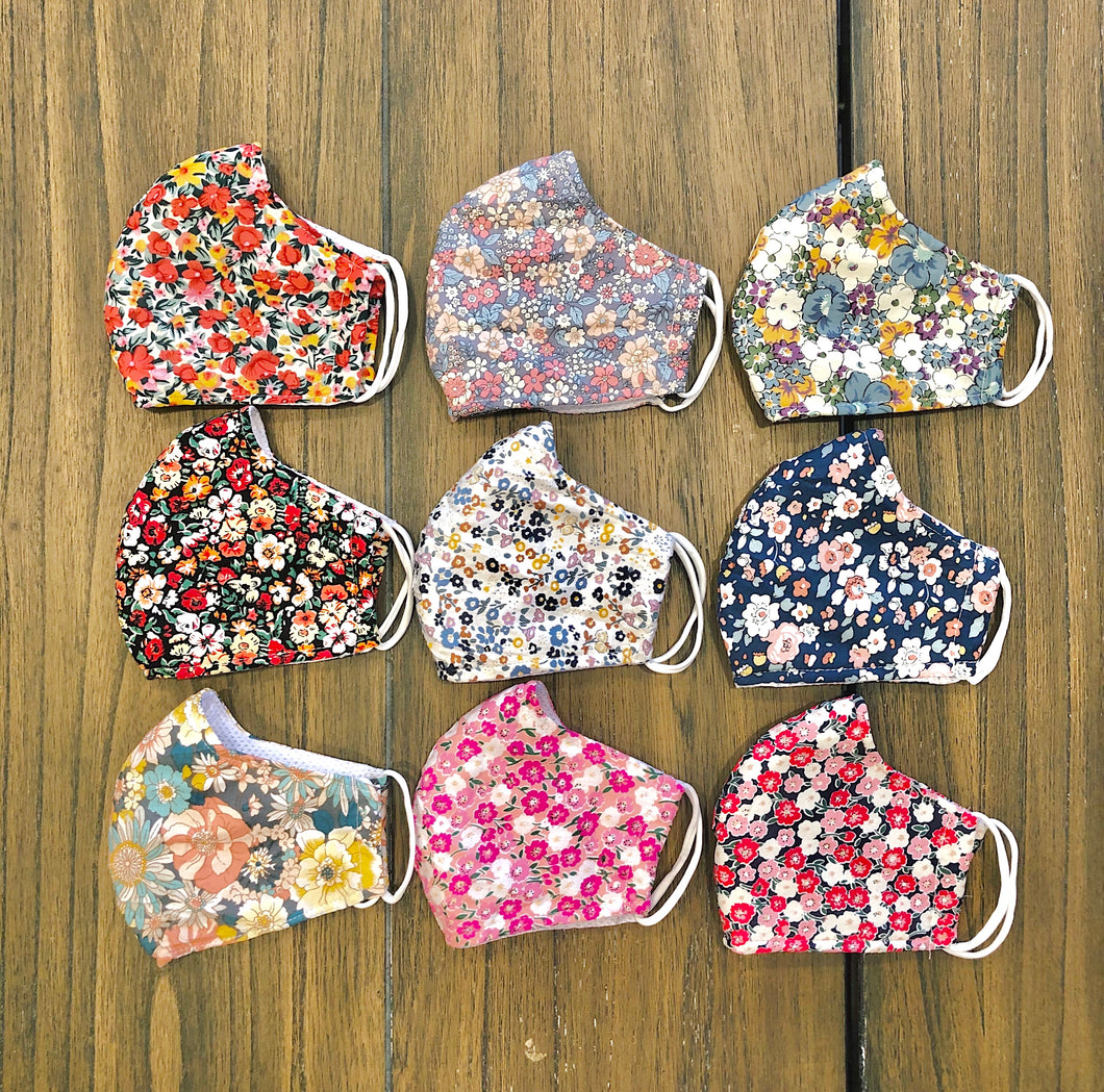 Cute Handmade Floral Fabric Face Masks