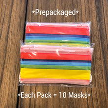 Load image into Gallery viewer, Pack of 10 or 50 Adult Colorful | Rainbow Printed | Premium Materials | 4 Ply Disposable Face Masks
